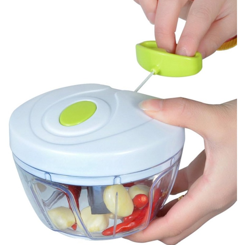 Mini Hachoir Manuel Avec Corde 400ml - Blanc 2 mini hachoir manuel avec corde ml blanc