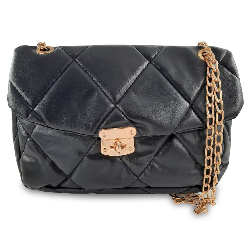 Sac Bandoulière MODALINE MIRELLA avec Chaine - Noir & Gold 2 mirella black