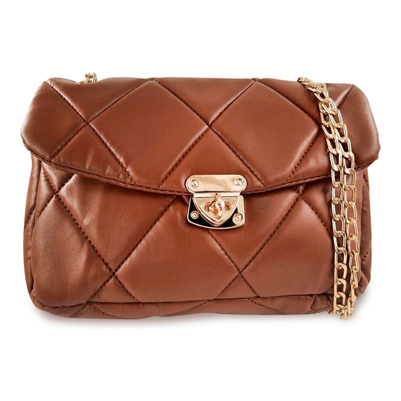 Sac Bandoulière MODALINE MIRELLA avec Chaine - Marron & Gold 2 mirella brown