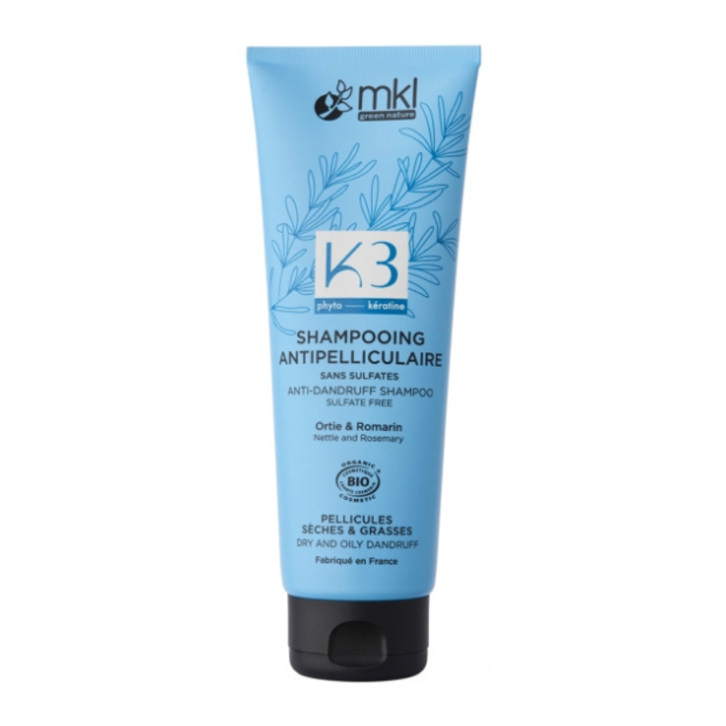 MKL GREEN NATURE K3 SHAMPOING ANTI PELLICULAIRE PELLICULES SECHES ET GRASSES BIO 250ML 1 mkl green nature k shampoing anti pelliculaire pellicules seches et grasses bio ml