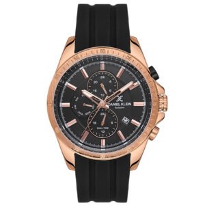montre homme daniel klein dk noir rose gold