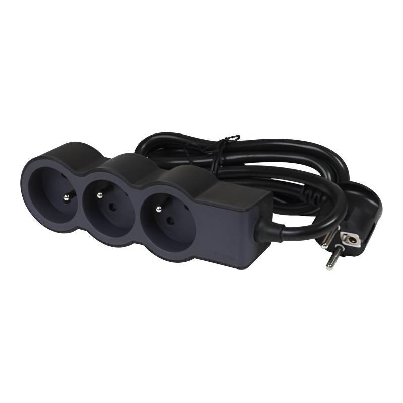 Multiprise LEGRAND 3*2P+T 16A 3M - Noir et Gris foncé 2 multiprise legrand p t a m noir et gris fonce
