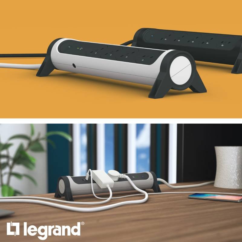 Multiprise LEGRAND 4X2P+T 1,5M - Blanc et Gris Foncé 3 multiprise legrand xp t int m blanc et gris fonce