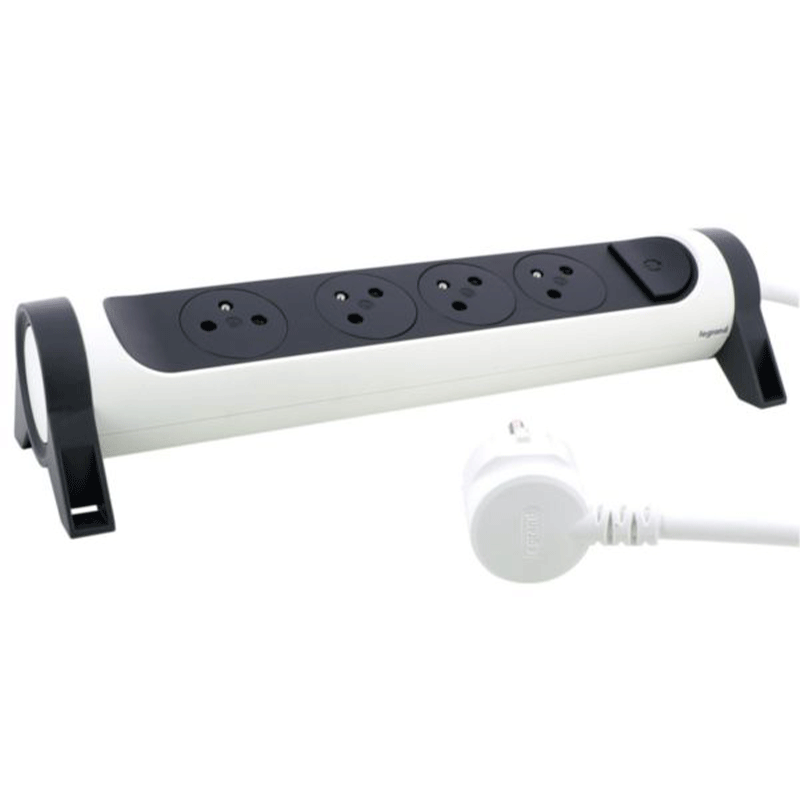 Multiprise LEGRAND 4X2PP+T 3M - Blanc et Gris foncé 2 multiprise legrand xpp t m blanc et gris fonce