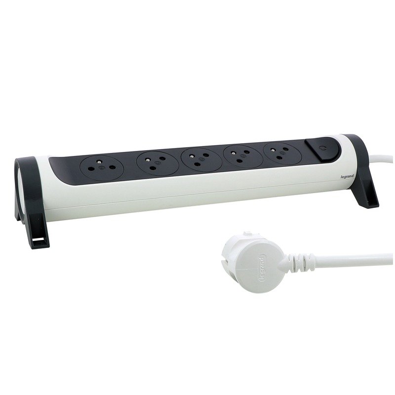 Multiprises LEGRAND 5 Ports 1.5M - Blanc et Gris 2 multiprises legrand ports m blanc et gris