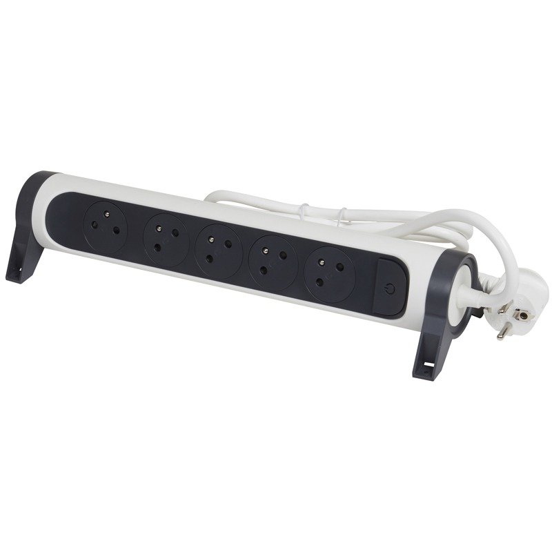 Multiprises LEGRAND 5 Ports 1.5M - Blanc et Gris 1 multiprises legrand ports m blanc et gris