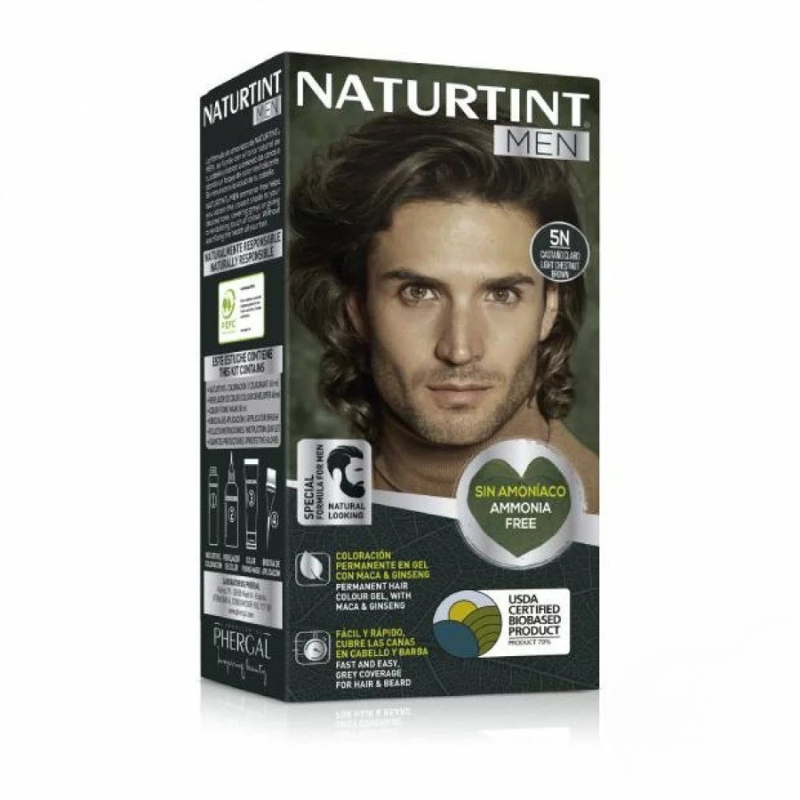 NATURTINT MEN COLORATION PERMANENTE 5N BRUN CHATAIN CLAIR 150 ML 1 naturtint men coloration permanente n brun chatain clair ml