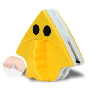 nettoyant magn tique pour vitres double face triangle jaune