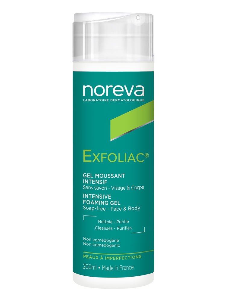 NOREVA EXFOLIAC GEL MOUSSANT INTENSIF 200ML 1 noreva exfoliac gel moussant intensif ml