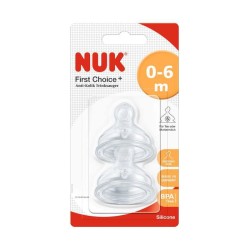 NUK FIRST CHOICE+ LOT DE 2 TETINES 0-6M 2 nuk first choice lot de tetines m