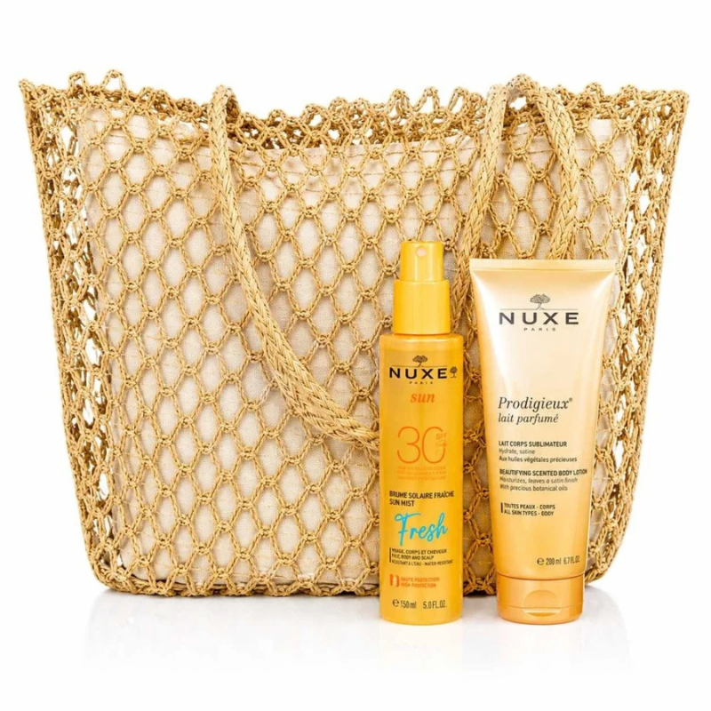 NUXE BRUME SOLAIRE FRAICHE SPF30 150ML+LAIT DE CORPS SUBLIMATEUR 200ML (OFFERT)+SAC DE PLAGE (OFFERT) 1 nuxe brume solaire fraiche spf mllait de corps sublimateur ml offertsac de plage offert