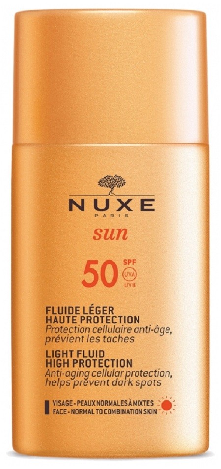 NUXE SUN FLUIDE LEGER VISAGE SPF50+ 50ML 1 nuxe sun fluide leger visage spf ml