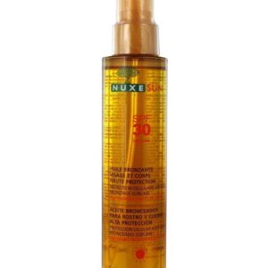 nuxe sun huile bronzante visage et corps spf ml
