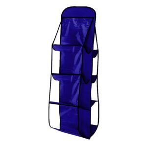 organisateur suspendu double face pour sac a main poches bleu
