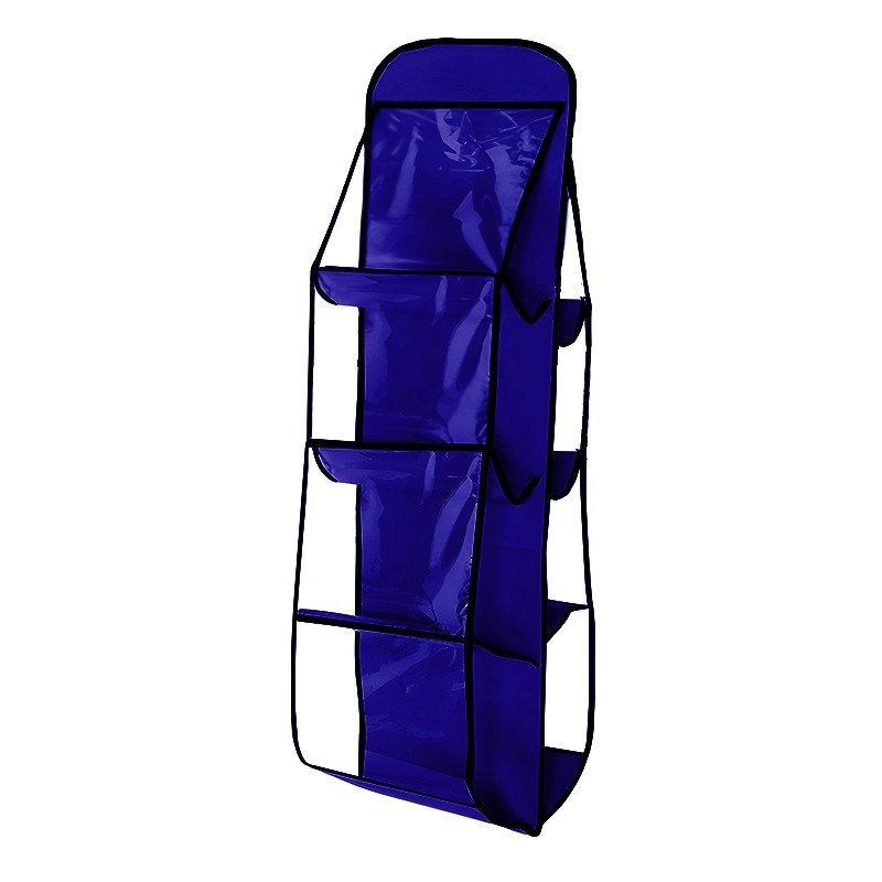 Organisateur Suspendu Double Face Pour Sac à Main 8 Poches - Bleu 1 organisateur suspendu double face pour sac a main poches bleu