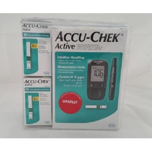 PACK ACCU-CHEK ACTIVE : APPAREIL DE MESURE+100 BANDELETTES 3 pack accu chek active appareil de mesure bandelettes