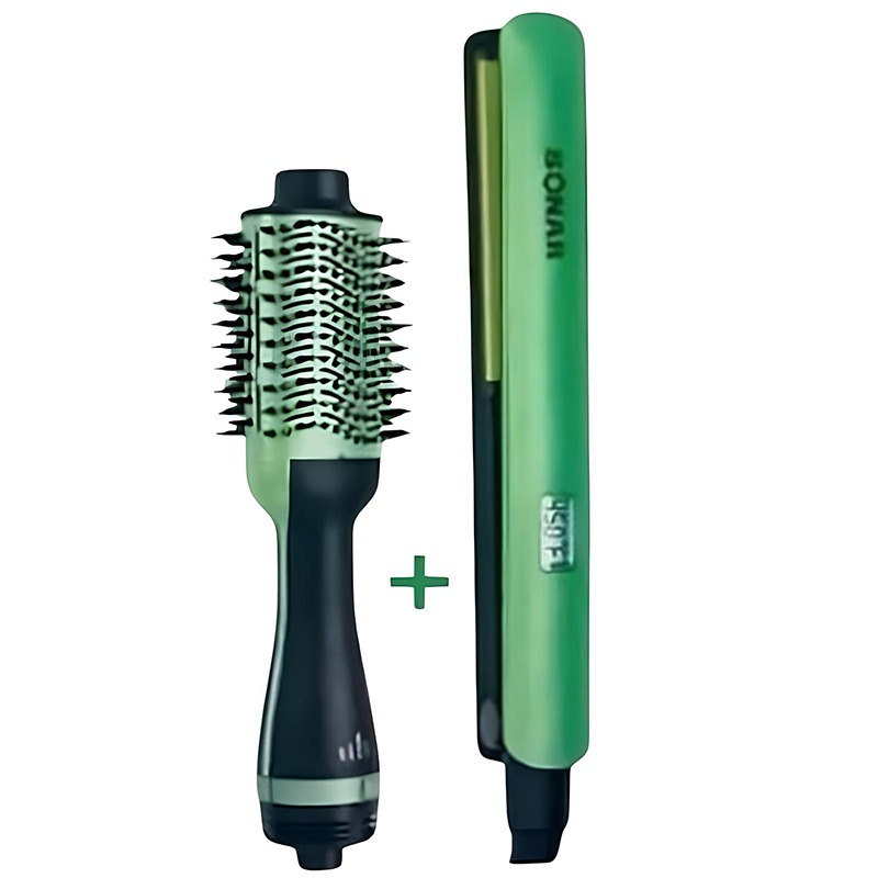 Pack Brosse Soufflante & Lisseur SONAR 3D SN-001 - Vert 1 pack brosse soufflante lisseur sonar sn vert