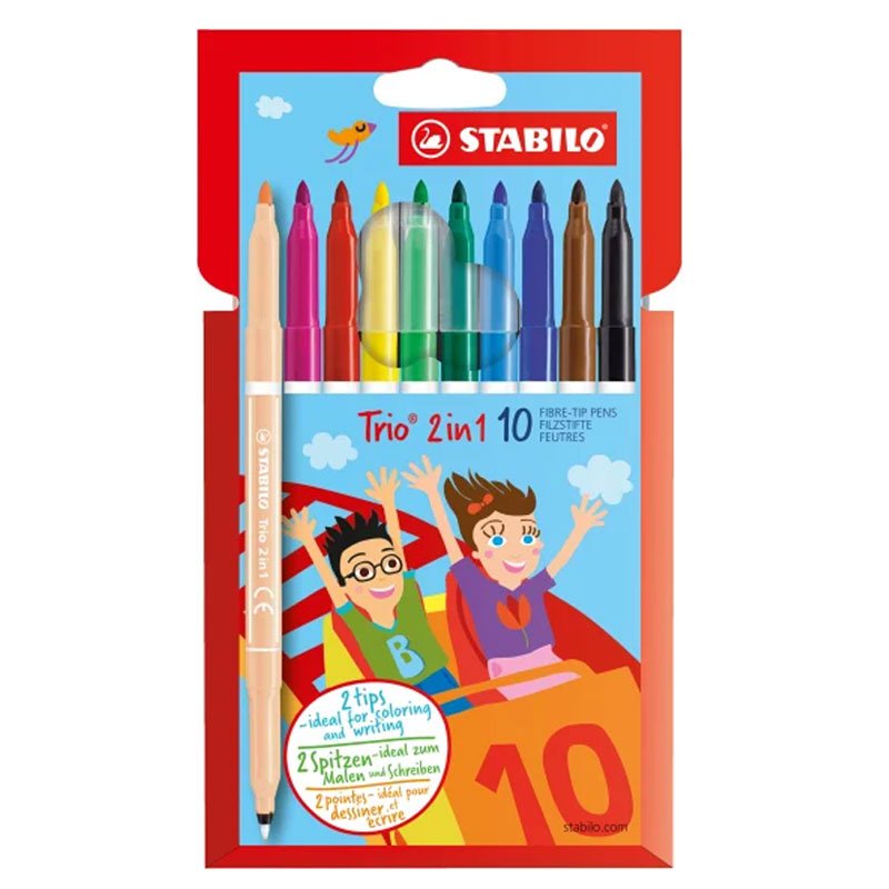 Pack de 10 Feutres STABILO Trio 2 en 1 1 pack de feutres stabilo trio en