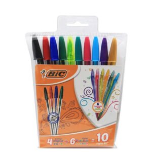 pack de stylo bic cristal medium fashion couleurs assorties