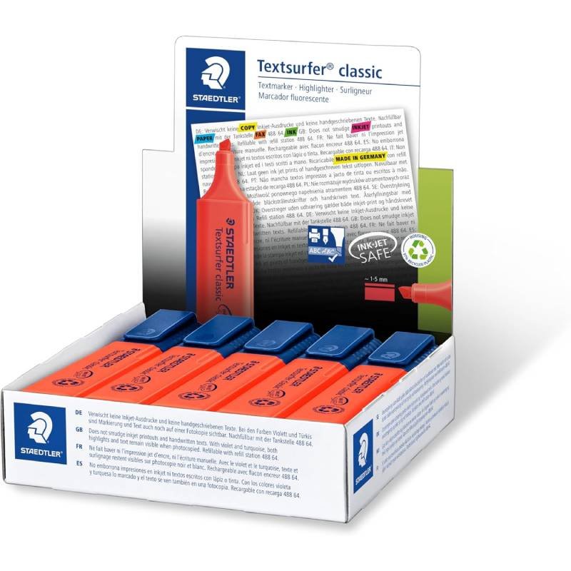 Pack de 10 Surligneurs Staedlter Textsurfer classic 364R - Rouge 1 pack de surligneurs staedlter textsurfer classic r rouge