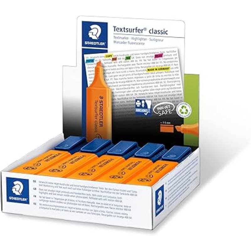 Pack de 10 Surligneurs Staedlter Textsurfer classic - Orange 1 pack de surligneurs staedlter textsurfer classic orange