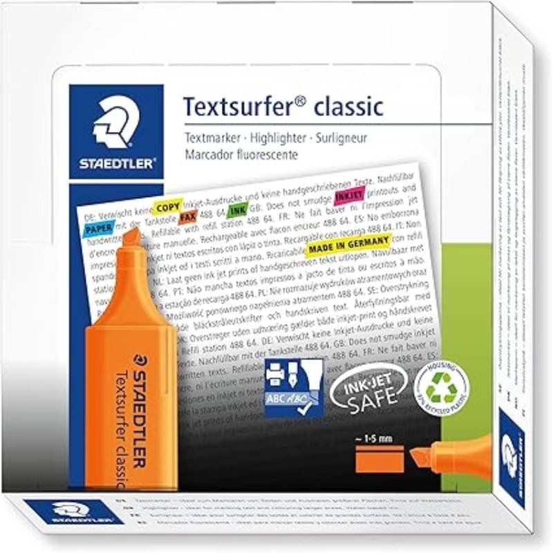 Pack de 10 Surligneurs Staedlter Textsurfer classic - Orange 2 pack de surligneurs staedlter textsurfer classic orange