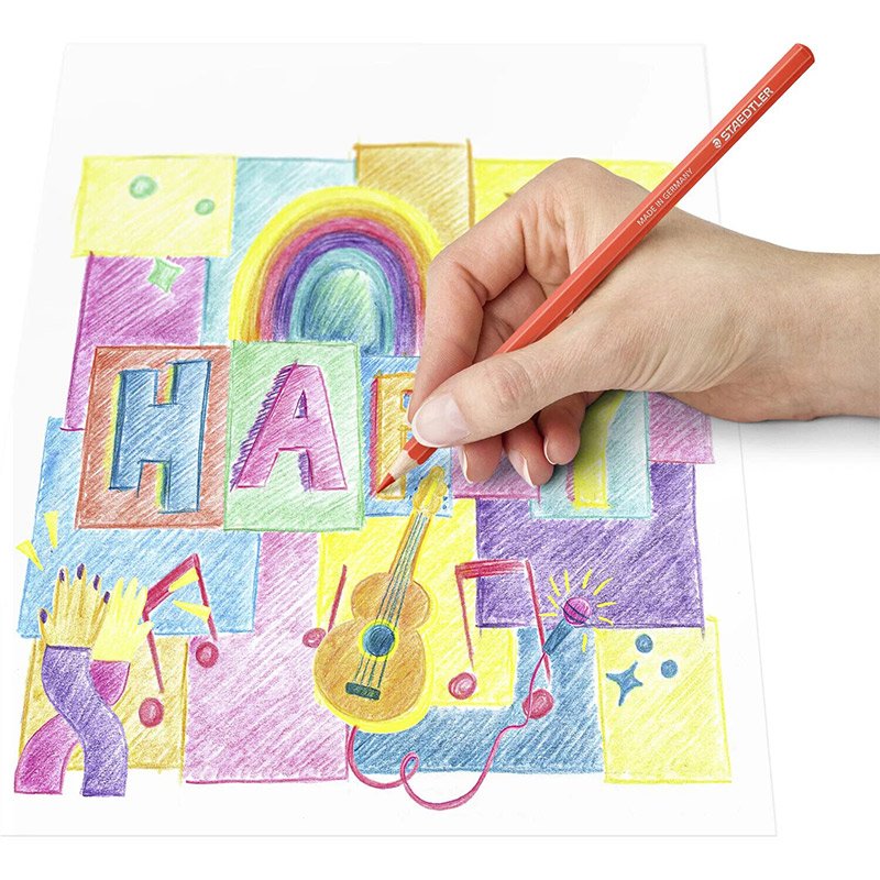 Pack de 12 Crayons de couleur STAEDTLER Happy trend line 4 pack de crayons de couleur staedtler happy trend line