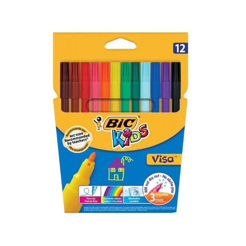 Pack de 12 Feutres BIC KIDS - Assortie 888695 1 pack de feutres bic kids assortie e
