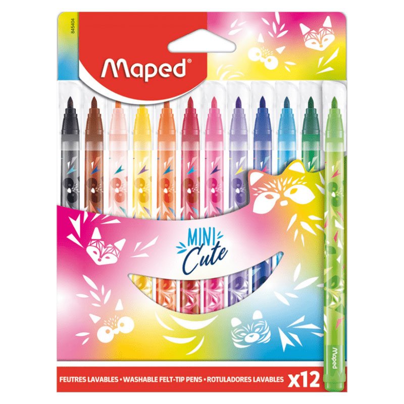 Pack de 12 Feutres MAPED Mini Cute - 845404 1 pack de feutres maped mini cute