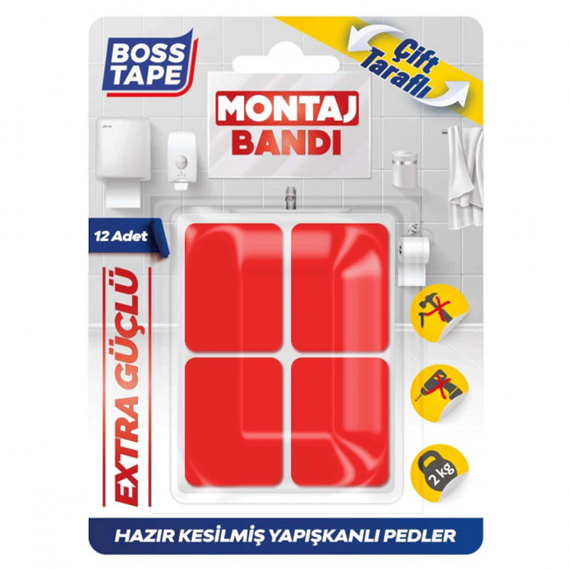 Pack de 12 Rubans de montage BOSS TAPE double face en acrylique 25x30mm 1 pack de rubans de montage boss tape double face en acrylique xmm