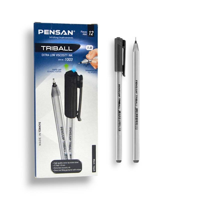 Pack de 12 Stylos à Bille PENSAN Triball - Noir 1 pack de stylos a bille pensan triball noir