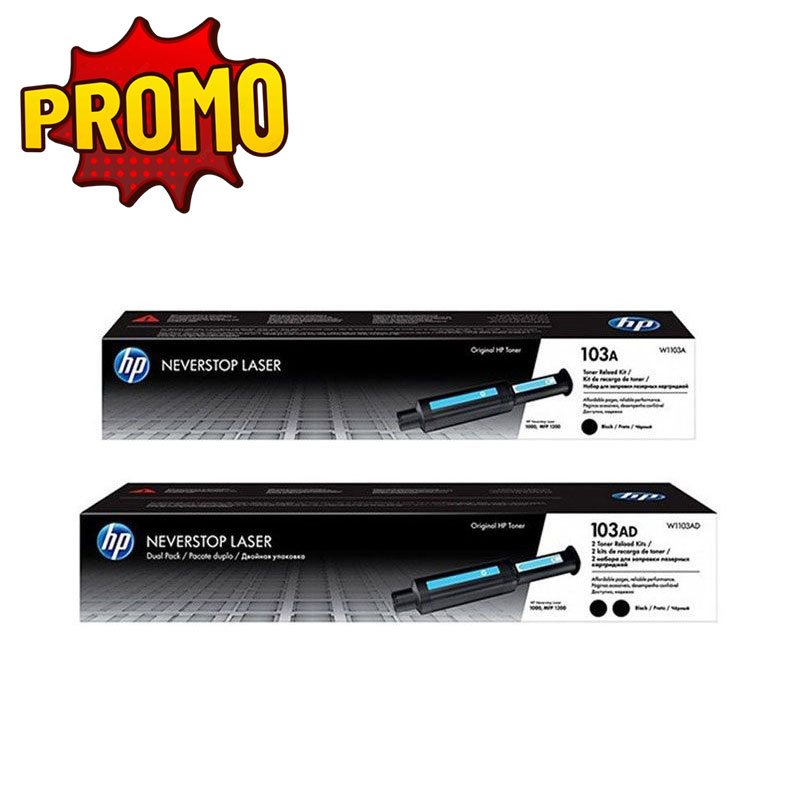 Pack de 2 Toners Original HP Neverstop 103A Noir (W1103AD) 1 pack de toners original hp neverstop a noir wad