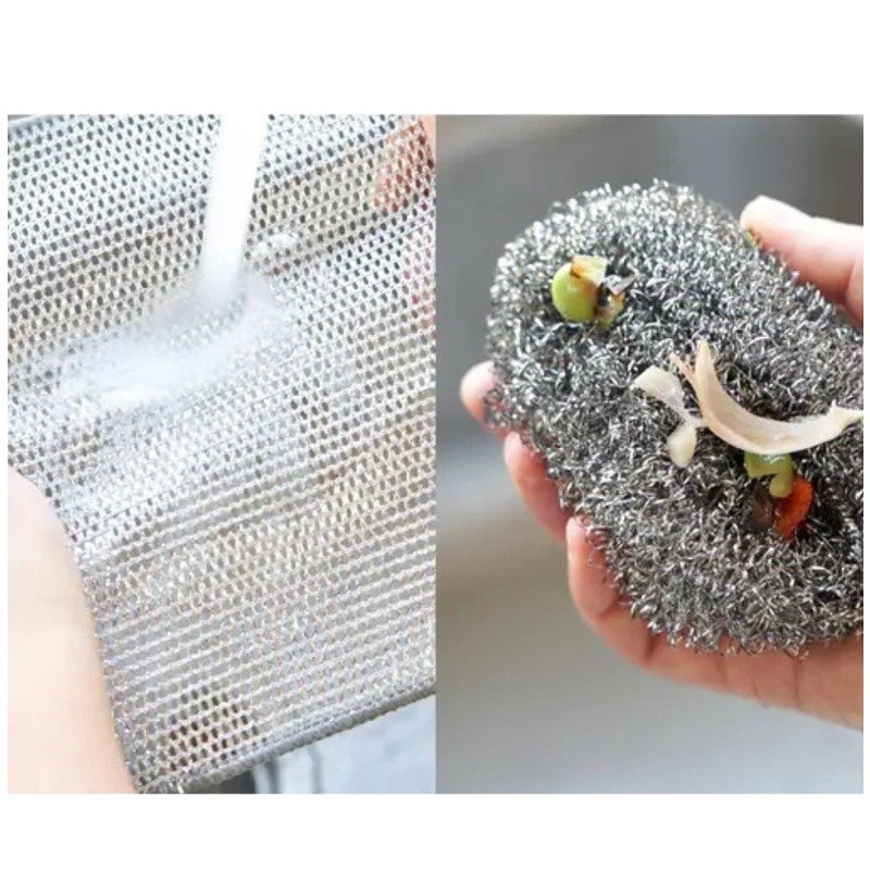 Pack de 20 Chiffons de Nettoyage en Métal Pour Taches Tenaces - Gris 5 pack de chiffons de nettoyage en metal pour taches tenaces gris