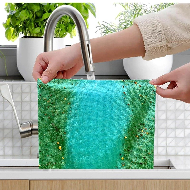 Pack de 20 Serviettes de Cuisine en Microfibre - Vert 4 pack de serviettes de cuisine en microfibre vert e