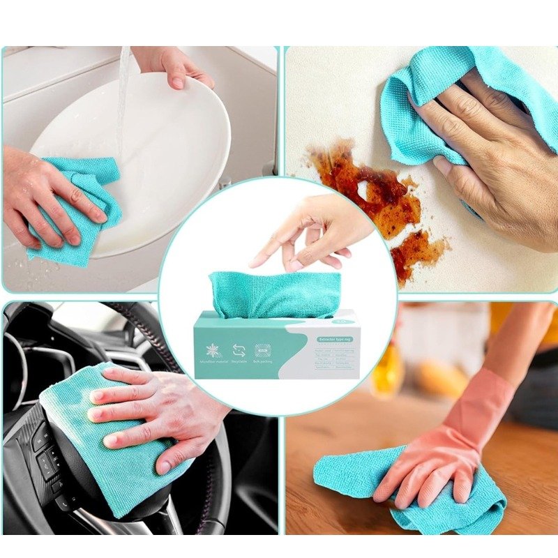 Pack de 20 Serviettes de Cuisine en Microfibre - Vert 3 pack de serviettes de cuisine en microfibre vert y
