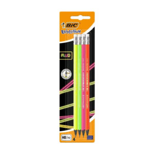 pack de crayons a papier bic sans bois noir fluo