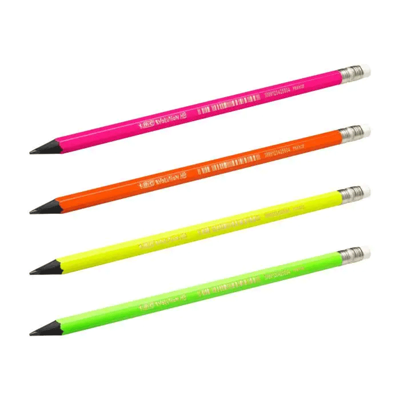 Pack de 4 crayons à papier BIC sans bois Noir Fluo 3 pack de crayons a papier bic sans bois noir fluo