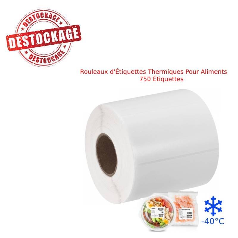Pack de 5 Rouleaux d'Étiquettes Thermiques Pour Aliments - 750 Étiquettes 1 pack de rouleaux d etiquettes thermiques pour aliments etiquettes d