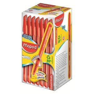 pack de stylos a bille maped ice medium rouge