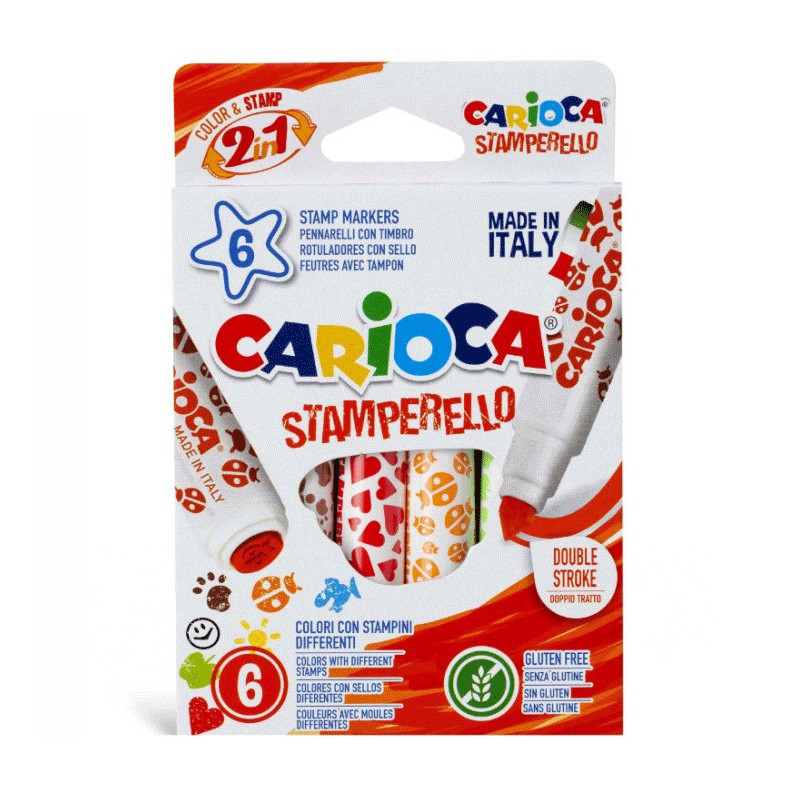 Pack de 6 Crayons CARIOCA Stamperello Assortis 1 pack de crayon carioca stamperello