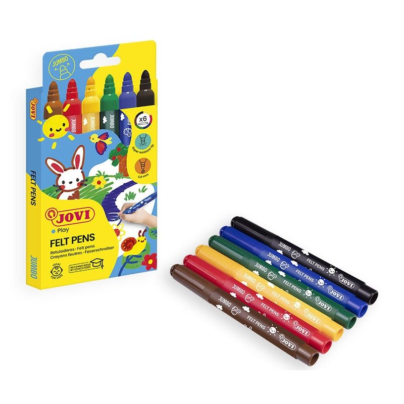Pack de 6 Feutres JOVI MAXI Lavables 3 pack de feutres jovi maxi lavables