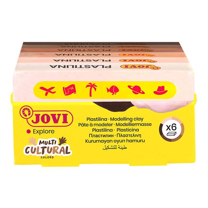 Pack de 6 pains de pâte à modeler JOVI PLASTILINA de 50 gr MULTICULTURAL 3 pack de pains de pate a modeler jovi plastilina de gr multicultural