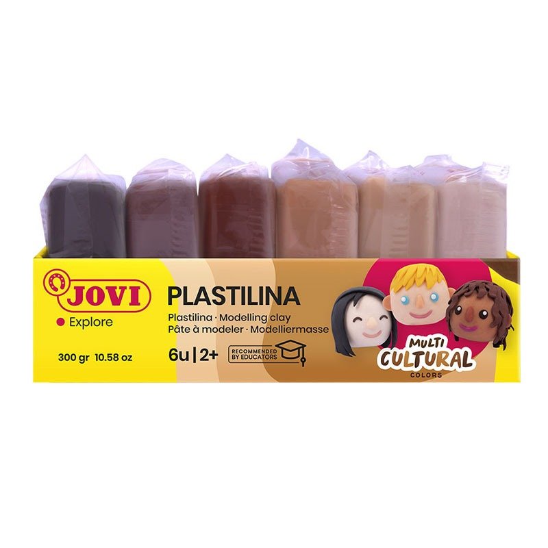 Pack de 6 pains de pâte à modeler JOVI PLASTILINA de 50 gr MULTICULTURAL 2 pack de pains de pate a modeler jovi plastilina de gr multicultural