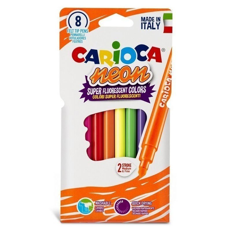 Pack de 8 Feutres CARIOCA Néon - Assortis 1 pack de feutres carioca n on