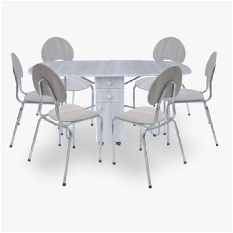 Pack SOTUFAB Salle A Manger Rabattable A Tirroir + 6 Chaises 1 packtp