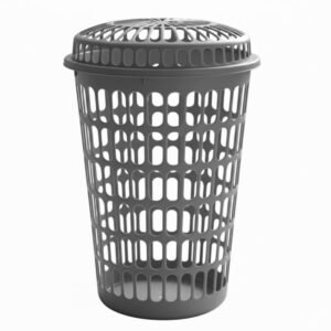 panier a linge plastique avec couvercle gris