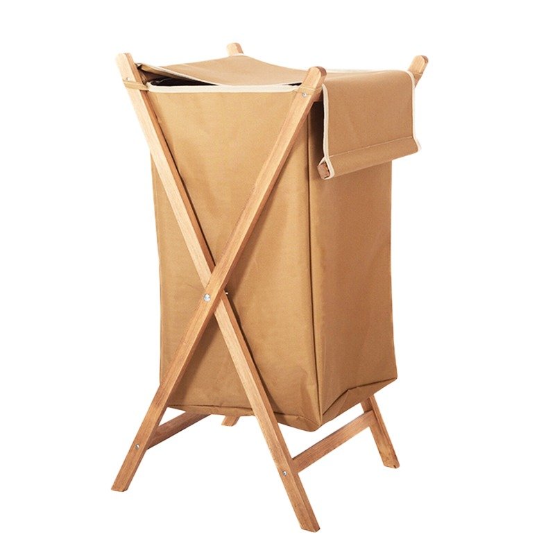 Panier à Linge Pliable en Bois Grand Modèle - Beige 1 panier a linge pliable en bois grand modele beige a