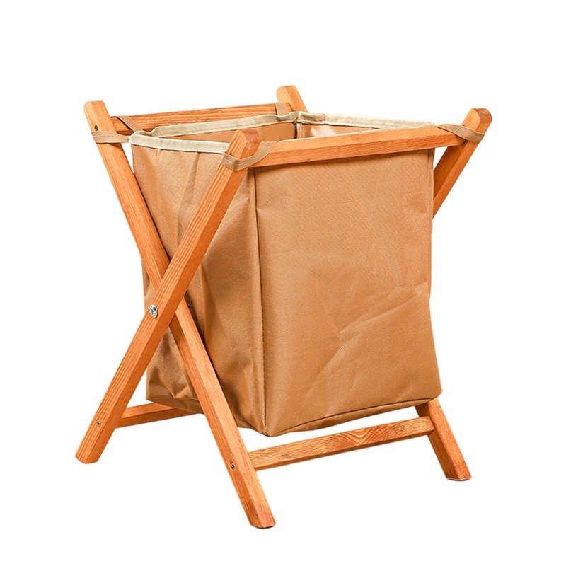 Panier à Linge Pliable en Bois Petit Modèle - Beige 1 panier a linge pliable en bois petit modele beige