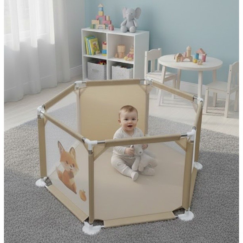Parc de Jeu Sécurisé Pour Bébé - Beige 2 parc de jeu pour bebe beige