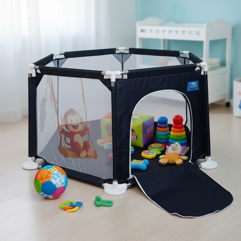 Parc de Jeu Sécurisé Pour Bébé - Bleu Marine 2 parc de jeu securise pour bebe bleu marine d